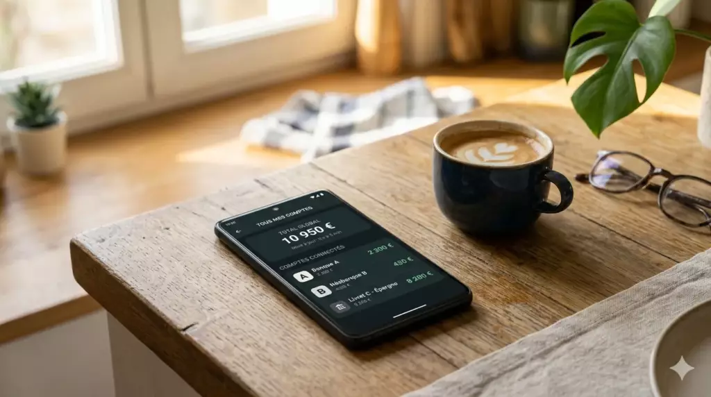avoir plusieurs comptes bancaires : agrégateur bancaire centralisant trois comptes sur une app