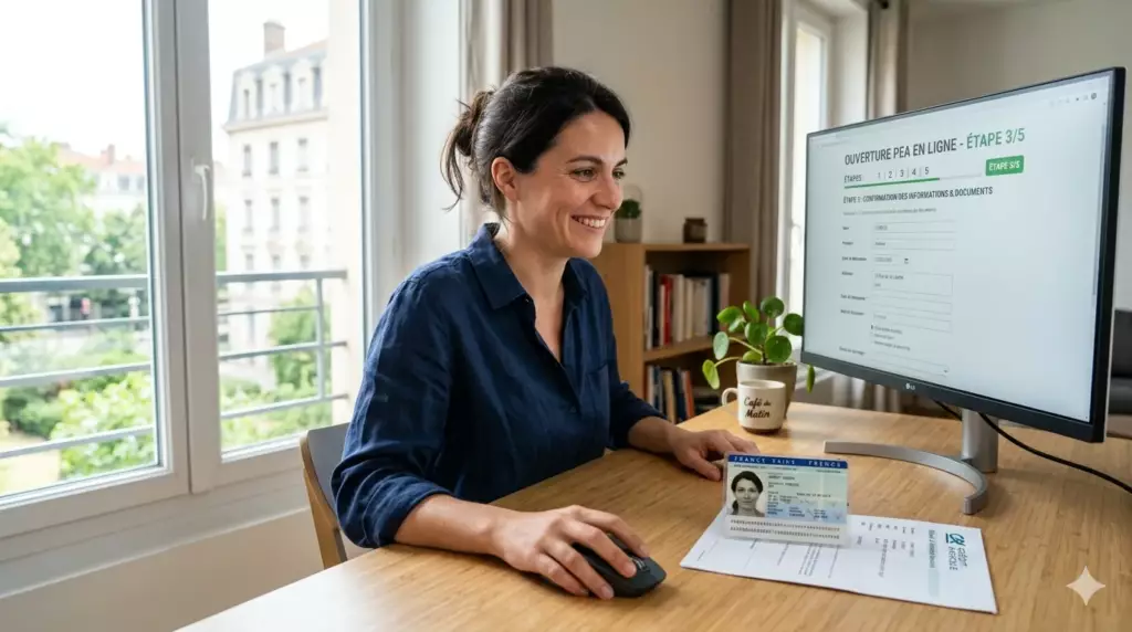 debuter bourse pea assurance vie 2026 : processus ouverture PEA en ligne sur ordinateur