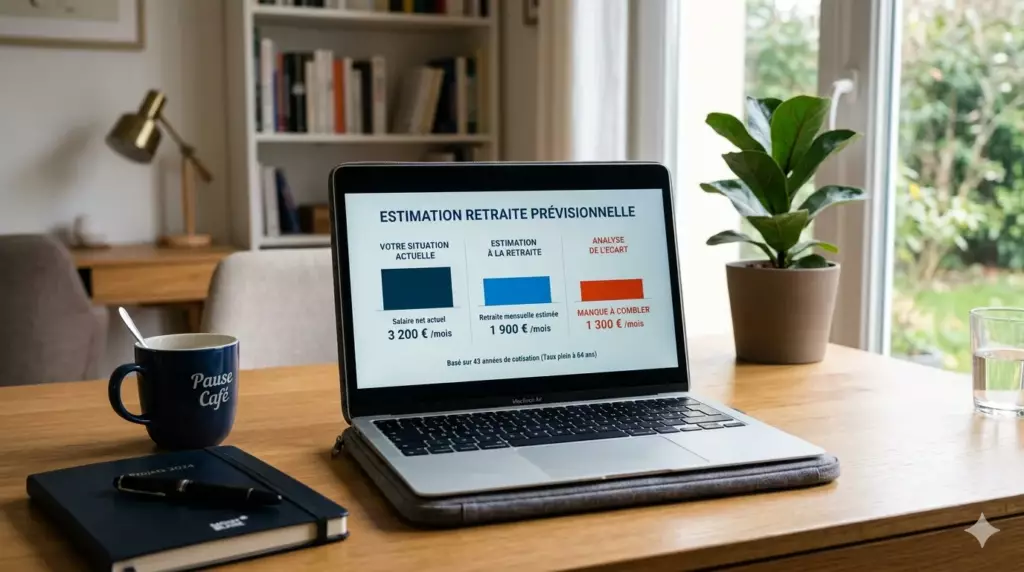 epargner retraite 30 40 50 ans : simulation de retraite estimée versus dernier salaire