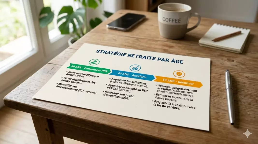 epargner retraite 30 40 50 ans : frise chronologique des priorités retraite selon l'âge
