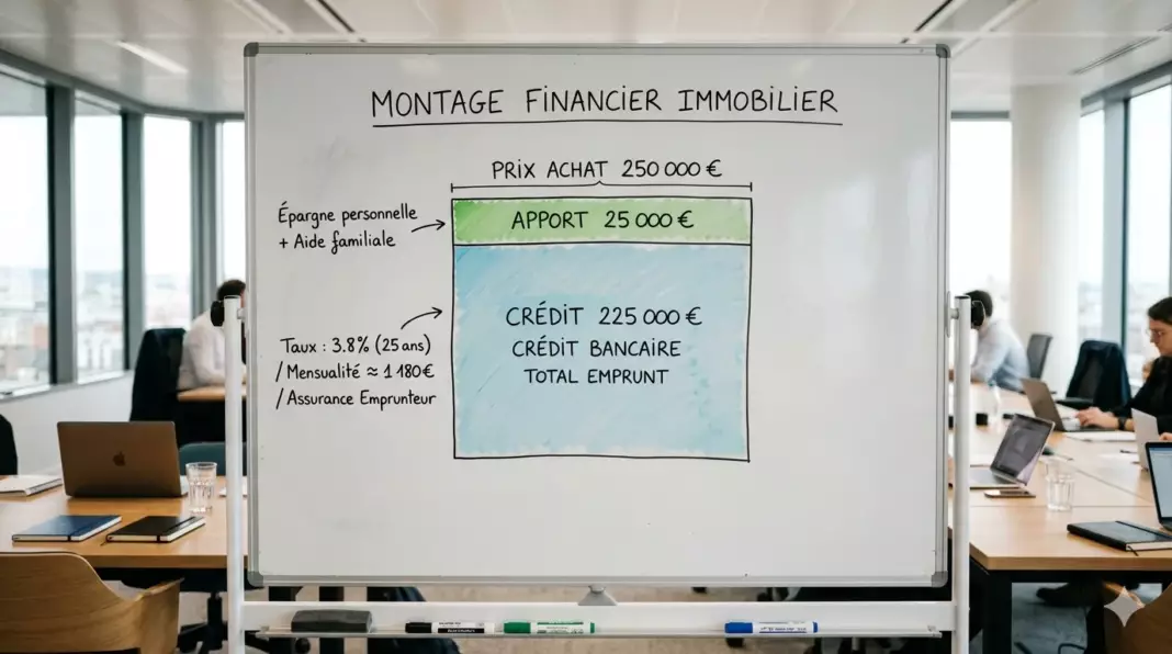 apport credit immobilier : schéma montrant rôle de l'apport dans le montage financier