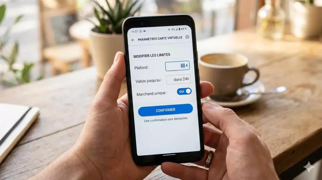 carte bancaire virtuelle securite : application mobile générant numéro de carte virtuelle temporaire