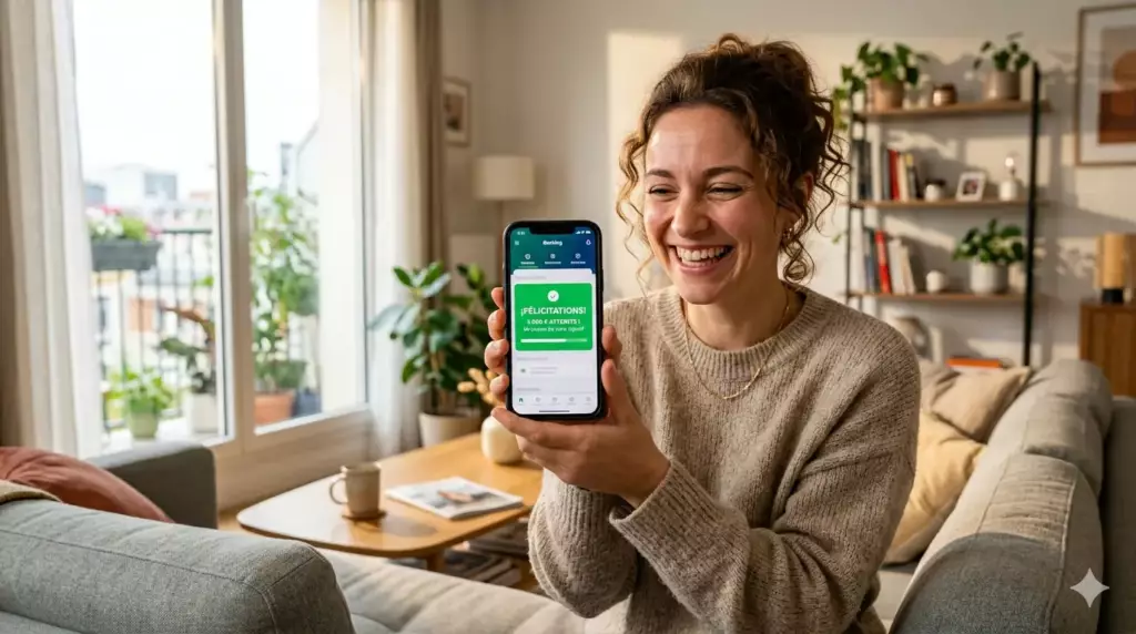 plan epargne 10000 euros : application épargne affichant cap des 5000 euros atteint