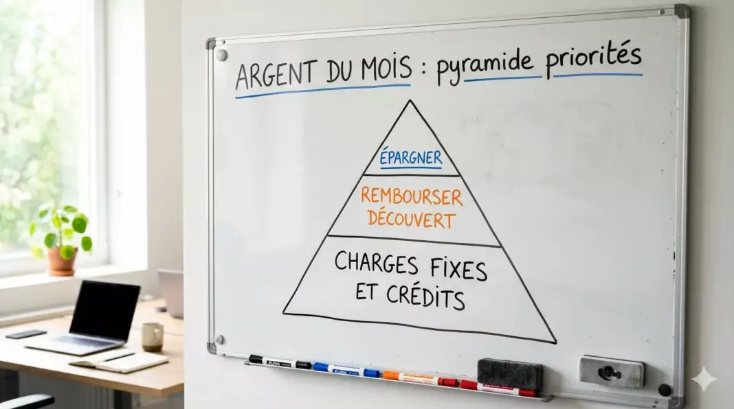 priorites credit decouvert epargne : pyramide des priorités financières mensuelles