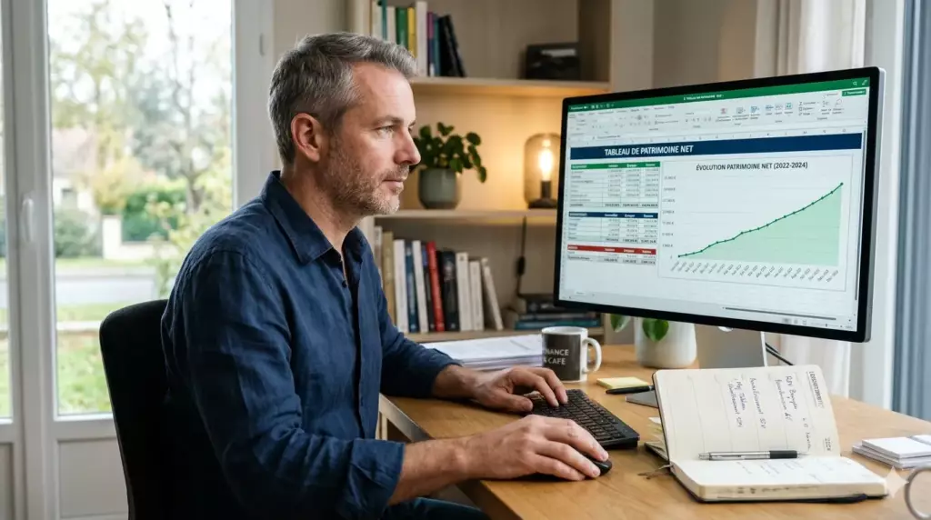 suivre patrimoine tableau de bord : mise à jour trimestrielle avec graphique évolution patrimoine