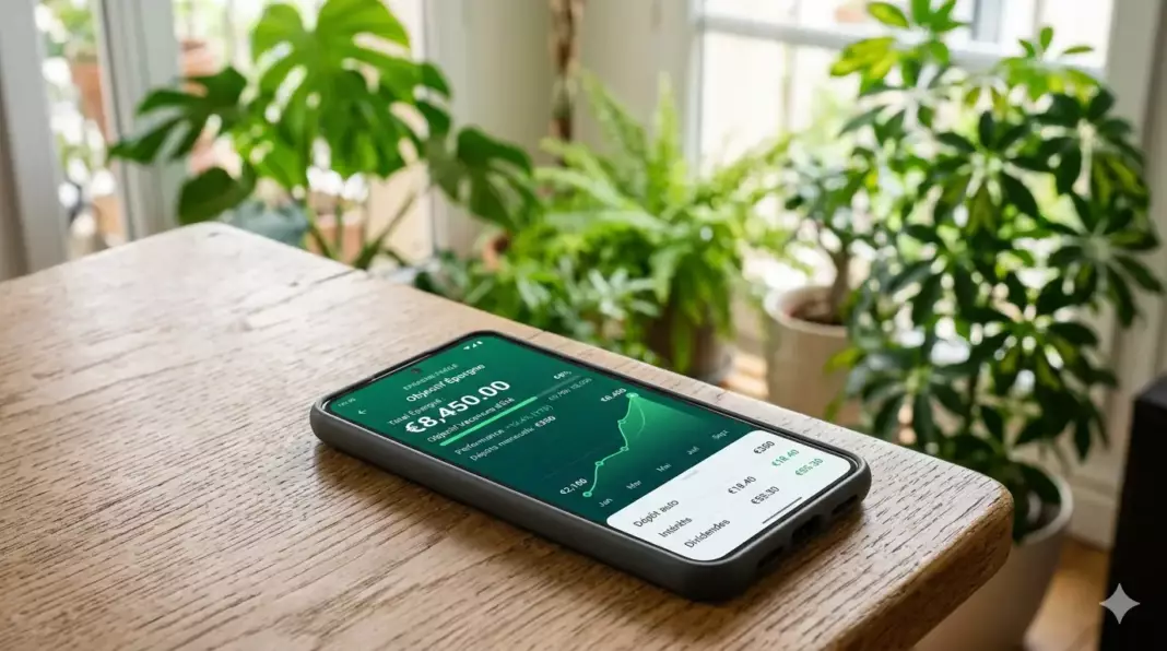 avis goodvest assurance vie 2026 : smartphone affichant l'interface de souscription Goodvest sur fond naturel