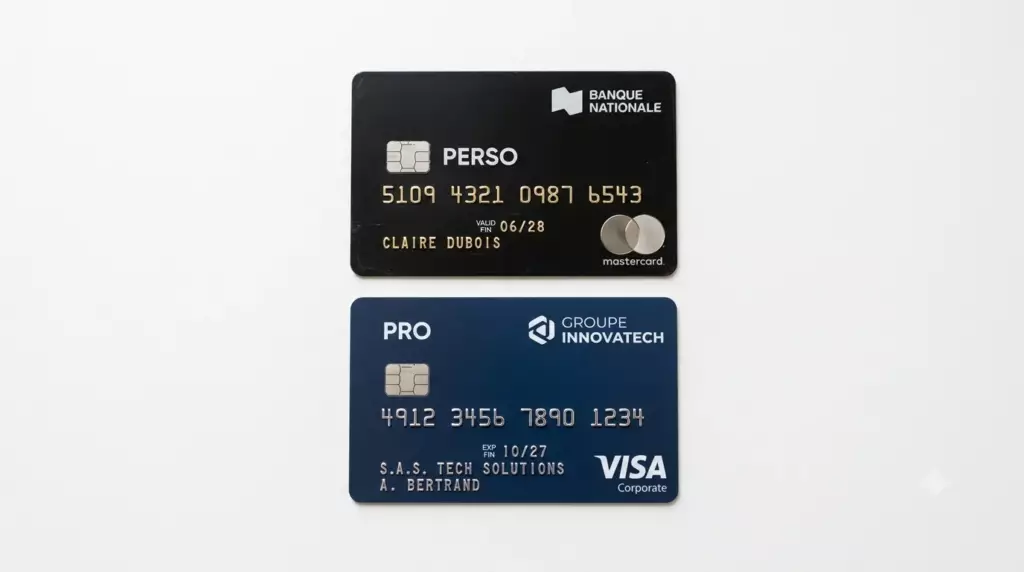 compte pro micro entreprise obligation 2026 : deux cartes bancaires différentes symbolisant la séparation des flux