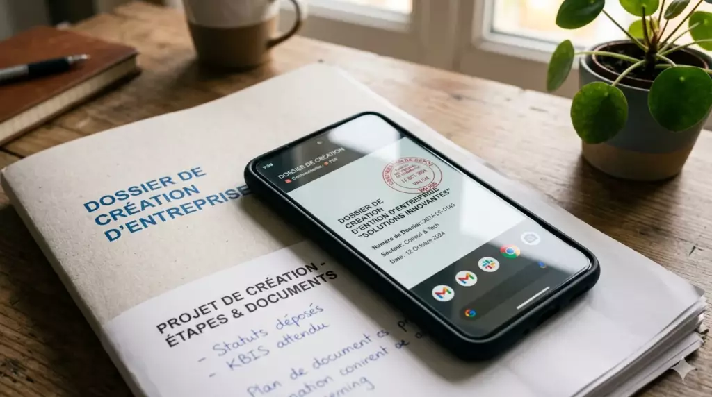 depot capital en ligne banque pro : smartphone affichant un document PDF officiel de la banque