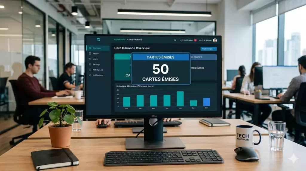 meilleure banque pro startup 2026 : dashboard de gestion de dizaines de cartes virtuelles pour employés