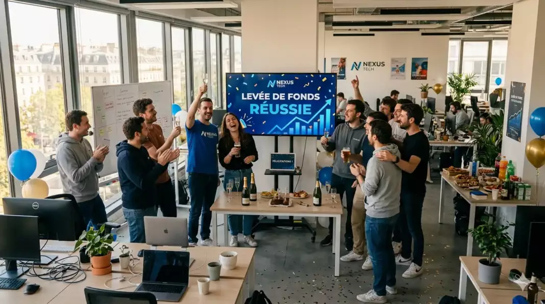 meilleure banque pro startup 2026 : écran montrant un solde bancaire élevé après une levée de fonds