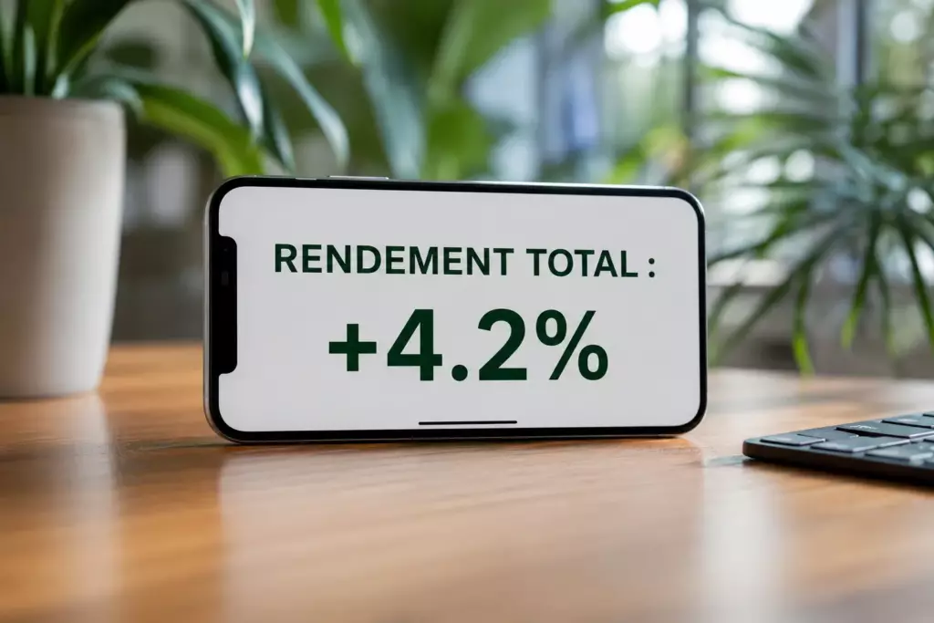 placement tresorerie entreprise 2026 : smartphone affichant les dividendes ou intérêts perçus
