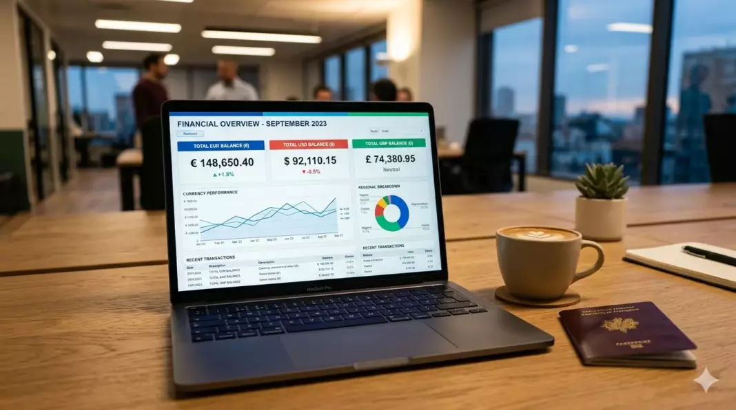 banque pro activite internationale 2026 wise business airwallex revolut business comparatif : écran affichant des taux de change en temps réel