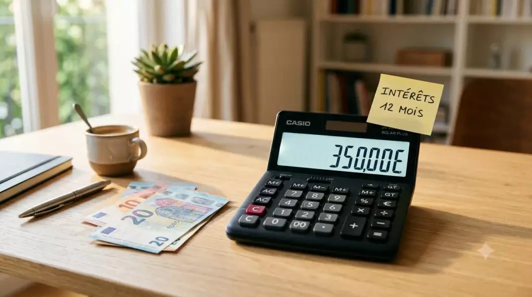 compte à terme taux 2026 : calculatrice avec simulation de rendement pour 10 000 euros placés 12 mois